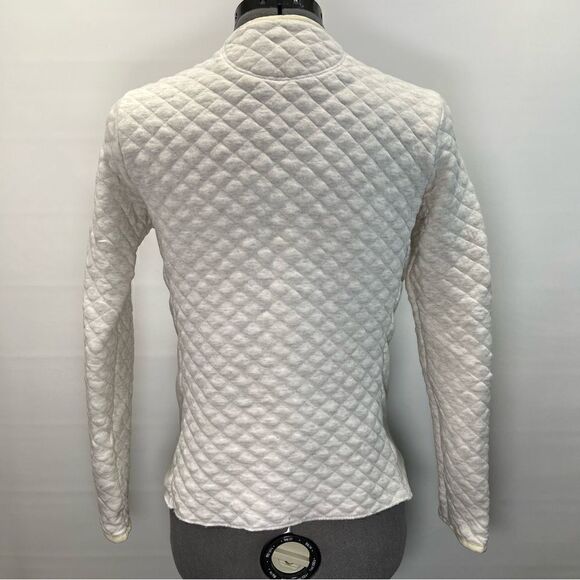 Guideboat Womens Quilted The J'Adore Jacquard Knit Half Zip Sweater in Oatmeal S - Picture 5 of 7